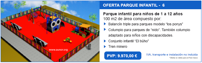 Oferta parque infantil con columpios. Modelo Aunor 6.